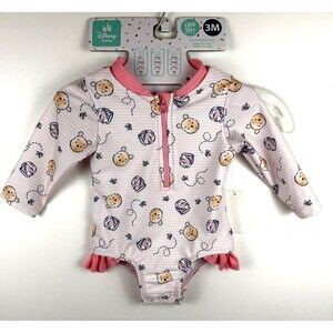 Disney Baby Rash Guard Swimsuit 3M Winnie The Pooh Pink New